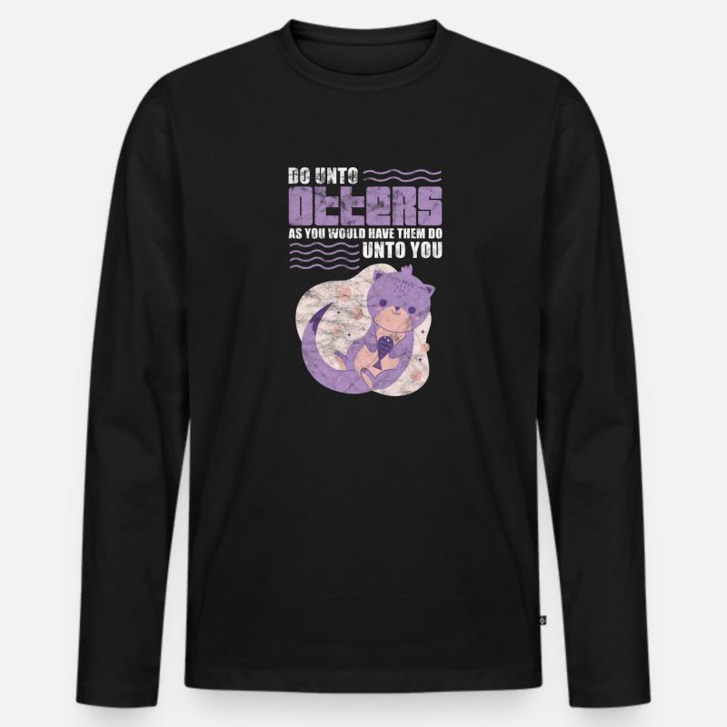 Otter - Männer Premium Bio Langarmshirt - Schwarz