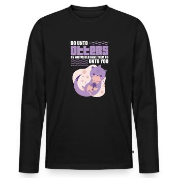 Otter Sea Otter Otter Gift - Men's Premium Organic Long Sleeve Shirt - black - Front - Nico (187cm)