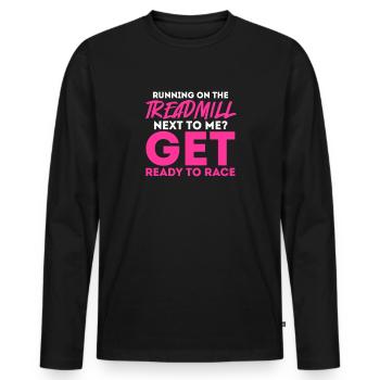 Courir - T-shirt manches longues Premium bio Homme - noir - Devant - Nico (187cm)