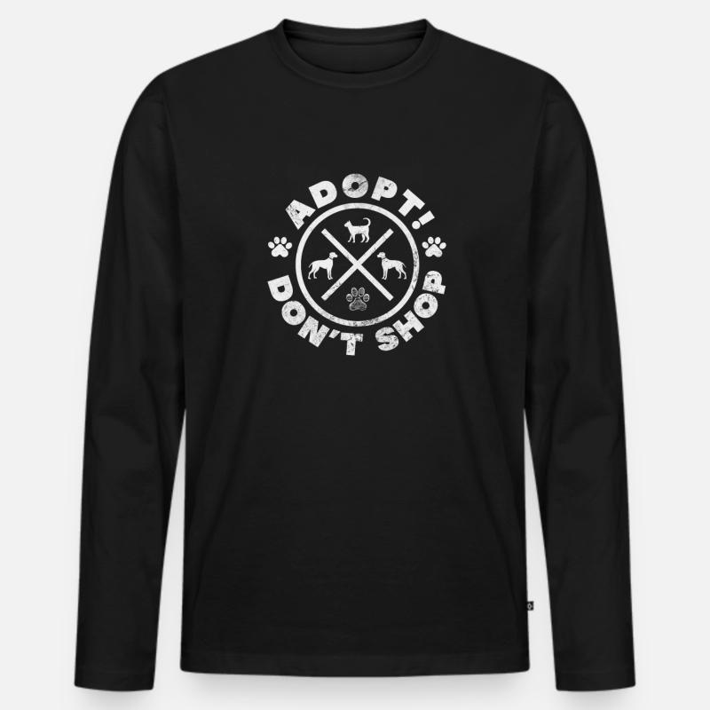 Tierrettung Tierschutz Tierfreund Geschenk - Männer Premium Bio Langarmshirt - Schwarz