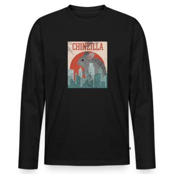 Chinchilla Rodent Pet Rodent Gift - Men's Premium Organic Long Sleeve Shirt - black - Front - Nico (187cm)