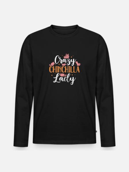 Chinchilla Rodent Pet Rodent Gift - Men's Premium Organic Long Sleeve Shirt - black
