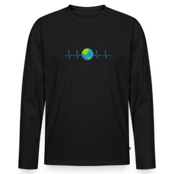 Climate change - Men's Premium Organic Long Sleeve Shirt - black - Front - Nico (187cm)