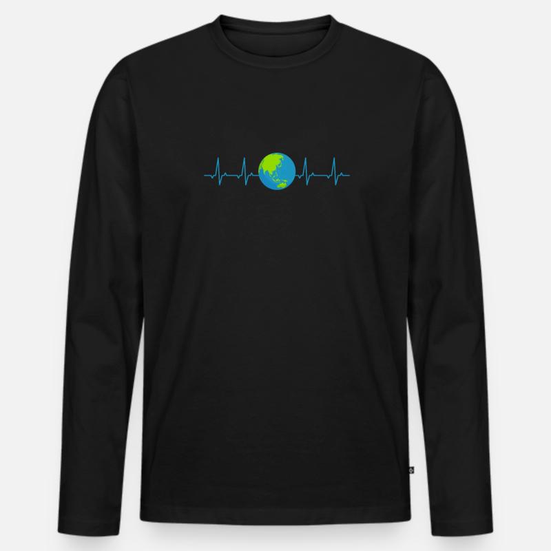 Klimawandel - Männer Premium Bio Langarmshirt - Schwarz