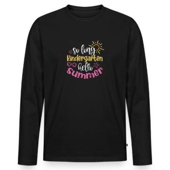Kindergarten - Men's Premium Organic Long Sleeve Shirt - black - Front - Nico (187cm)