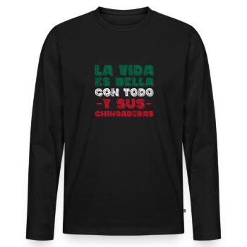 Mexiko - Männer Premium Bio Langarmshirt - Schwarz - Vorne - Nico (187cm)