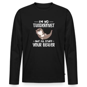 Otter Sea Otter Otter Gift - Men's Premium Organic Long Sleeve Shirt - black - Front - Nico (187cm)