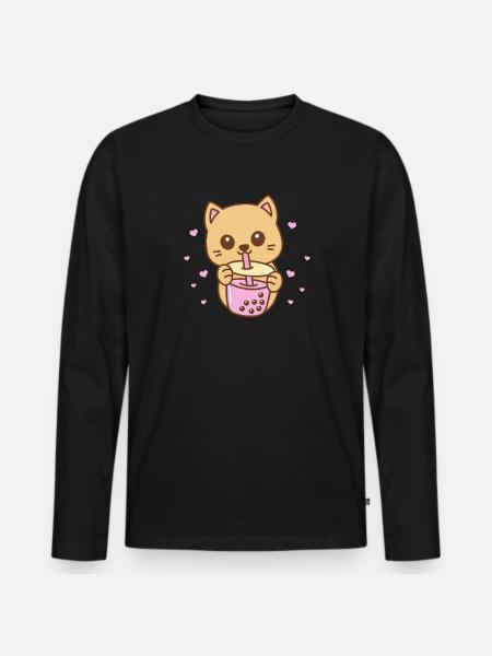 Bubble Tea - Men's Premium Organic Long Sleeve Shirt - black