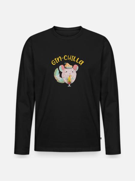 Chinchilla Rodent Pet Rodent Gift - Men's Premium Organic Long Sleeve Shirt - black