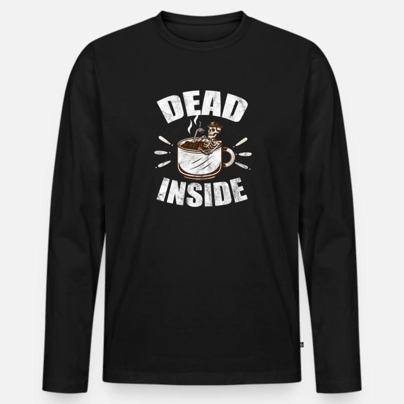 Kaffee - Männer Premium Bio Langarmshirt - Schwarz