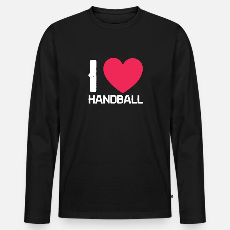 Handball - Männer Premium Bio Langarmshirt - Schwarz