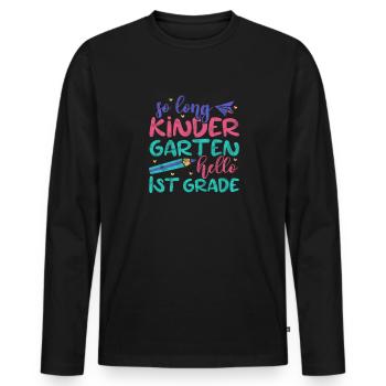 École maternelle - T-shirt manches longues Premium bio Homme - noir - Devant - Nico (187cm)