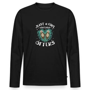 Otter Sea Otter Otter Gift - Men's Premium Organic Long Sleeve Shirt - black - Front - Nico (187cm)