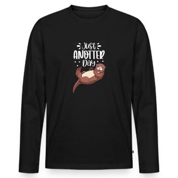 Otter Sea Otter Otter Gift - Men's Premium Organic Long Sleeve Shirt - black - Front - Nico (187cm)