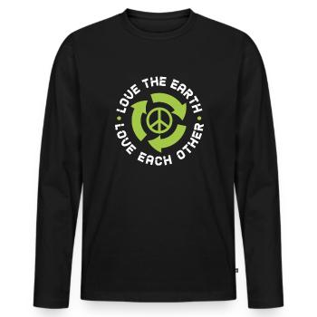 Climate change - Men's Premium Organic Long Sleeve Shirt - black - Front - Nico (187cm)