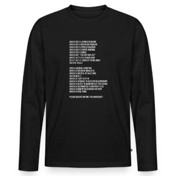 TDAH - T-shirt manches longues Premium bio Homme - noir - Devant - Nico (187cm)