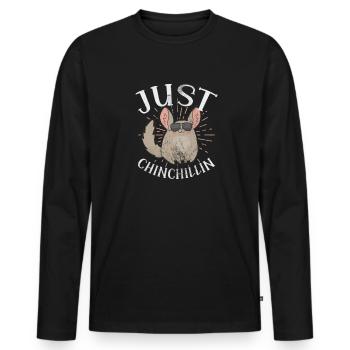 Chinchilla Rodent Pet Rodent Gift - Men's Premium Organic Long Sleeve Shirt - black - Front - Nico (187cm)