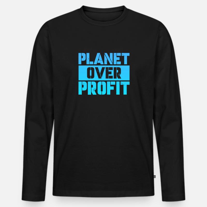 Klimawandel - Männer Premium Bio Langarmshirt - Schwarz