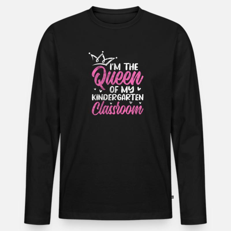 Kindergarten - Männer Premium Bio Langarmshirt - Schwarz