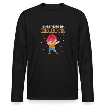 Kindergarten - Men's Premium Organic Long Sleeve Shirt - black - Front - Nico (187cm)