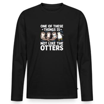 Otter Sea Otter Otter Gift - Men's Premium Organic Long Sleeve Shirt - black - Front - Nico (187cm)