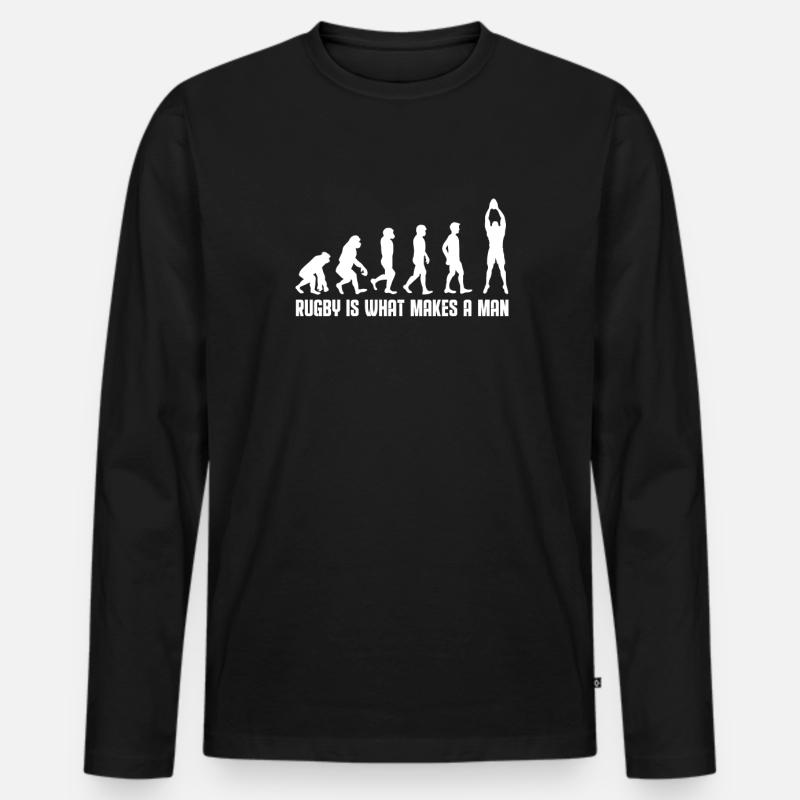 Rugby - Men's Premium Organic Long Sleeve Shirt - black