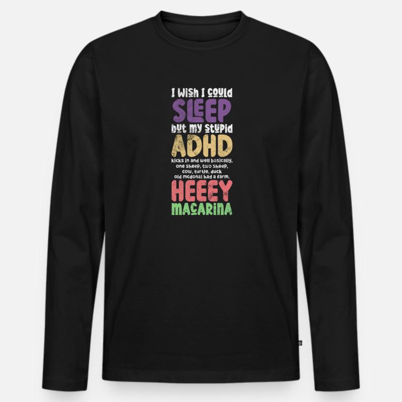 ADHS - Männer Premium Bio Langarmshirt - Schwarz