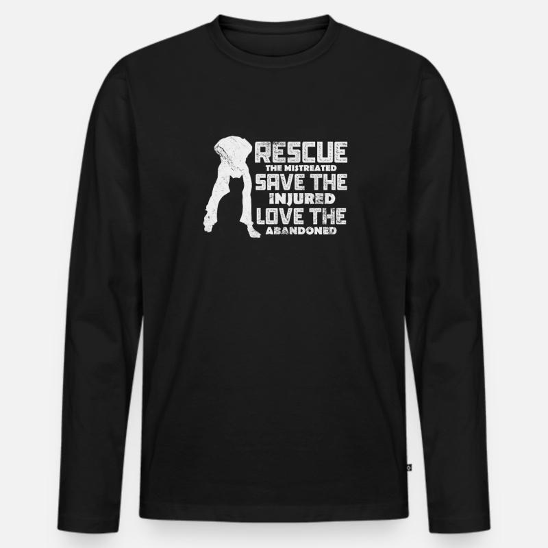 Tierrettung Tierschutz Tierfreund Geschenk - Männer Premium Bio Langarmshirt - Schwarz