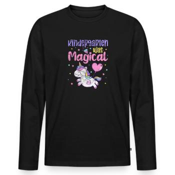 Kindergarten - Men's Premium Organic Long Sleeve Shirt - black - Front - Nico (187cm)