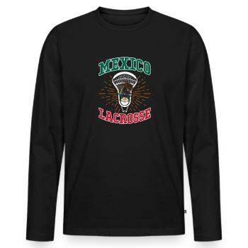 Mexico Lacrosse Mexican Mexican Gift - Men's Premium Organic Long Sleeve Shirt - black - Front - Nico (187cm)