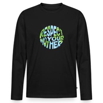 Klimawandel - Männer Premium Bio Langarmshirt - Schwarz - Vorne - Nico (187cm)