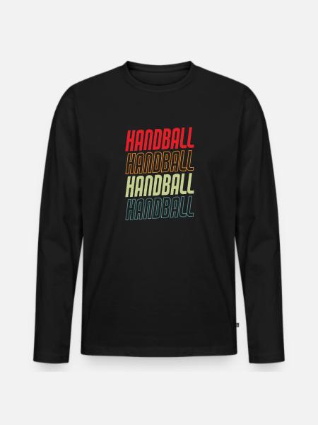 Handball - Männer Premium Bio Langarmshirt - Schwarz
