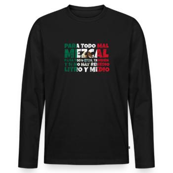 Mexico - Men's Premium Organic Long Sleeve Shirt - black - Front - Nico (187cm)