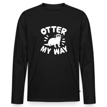 Otter Sea Otter Otter Gift - Men's Premium Organic Long Sleeve Shirt - black - Front - Nico (187cm)