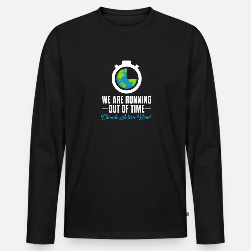 Klimawandel - Männer Premium Bio Langarmshirt - Schwarz