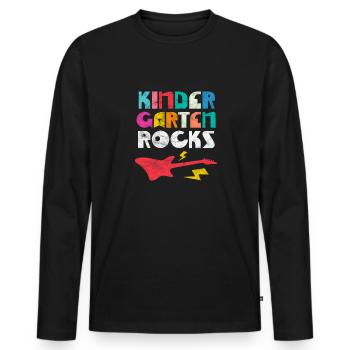 Kindergarten - Men's Premium Organic Long Sleeve Shirt - black - Front - Nico (187cm)