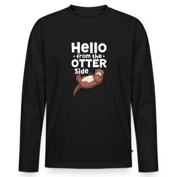 Otter Sea Otter Otter Gift - Men's Premium Organic Long Sleeve Shirt - black - Front - Nico (187cm)