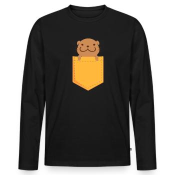 Otter Sea Otter Otter Gift - Men's Premium Organic Long Sleeve Shirt - black - Front - Nico (187cm)