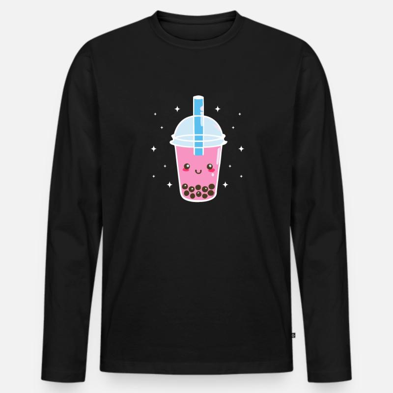Bubble Tea - Männer Premium Bio Langarmshirt - Schwarz