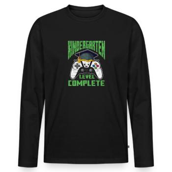 Kindergarten - Men's Premium Organic Long Sleeve Shirt - black - Front - Nico (187cm)