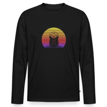 Otter Sea Otter Otter Gift - Men's Premium Organic Long Sleeve Shirt - black - Front - Nico (187cm)