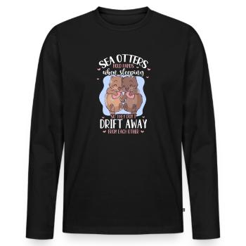 Otter Sea Otter Otter Gift - Men's Premium Organic Long Sleeve Shirt - black - Front - Nico (187cm)