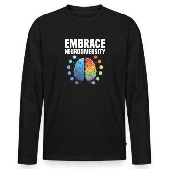 ADHD ADHD Attention Deficit Gift - Men's Premium Organic Long Sleeve Shirt - black - Front - Nico (187cm)