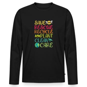 Sauvetage des animaux Bien-être animal Ami animal cadeau - T-shirt manches longues Premium bio Homme - noir - Devant - Nico (187cm)