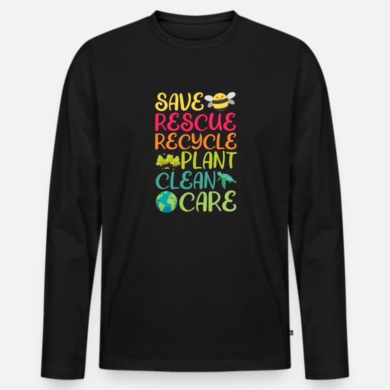 Tierrettung - Männer Premium Bio Langarmshirt - Schwarz