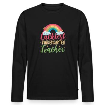 Kindergarten - Men's Premium Organic Long Sleeve Shirt - black - Front - Nico (187cm)