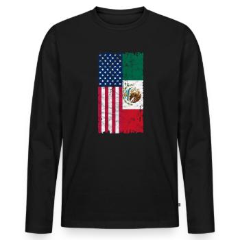 Mexico - Men's Premium Organic Long Sleeve Shirt - black - Front - Nico (187cm)