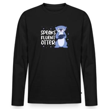 Otter Sea Otter Otter Gift - Men's Premium Organic Long Sleeve Shirt - black - Front - Nico (187cm)
