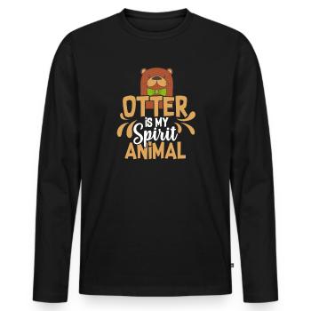 Otter Sea Otter Otter Gift - Men's Premium Organic Long Sleeve Shirt - black - Front - Nico (187cm)