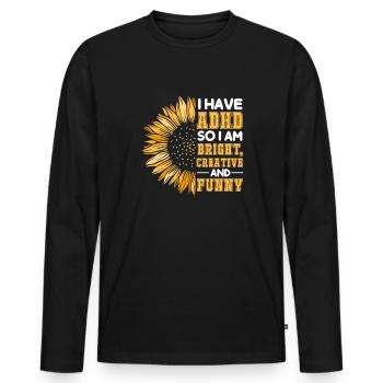 ADHD ADHD Attention Deficit Gift - Men's Premium Organic Long Sleeve Shirt - black - Front - Nico (187cm)